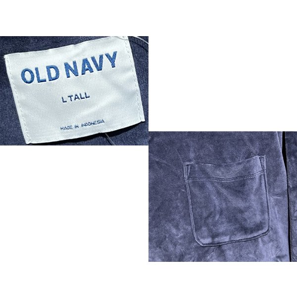 画像2: 【ビンテージ】【OLD NAVY】オールドネイビー【紺】【左胸ポケット付き】【ベロアスウェット】【サイズL-Tall】 