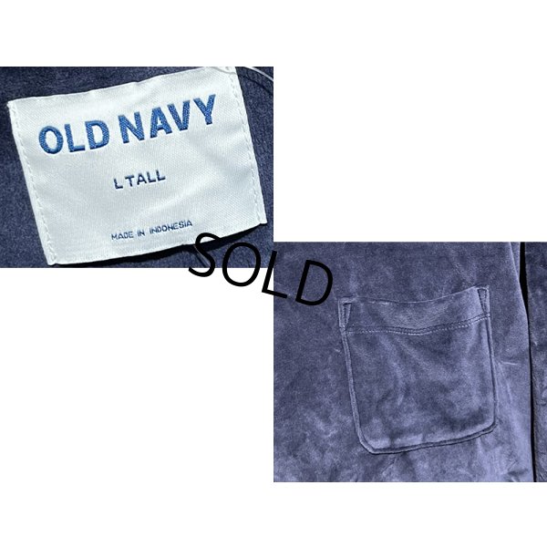 画像2: 【ビンテージ】【OLD NAVY】オールドネイビー【紺】【左胸ポケット付き】【ベロアスウェット】【サイズL-Tall】 