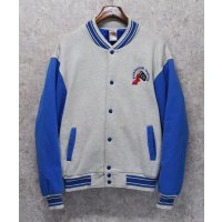 【ビンテージ】FRUIT OF THE LOOM【フルーツオブザルーム】【グレー×水色】【スウェットスタジャン】【サイズXL】 