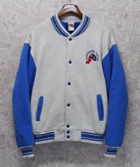 【ビンテージ】FRUIT OF THE LOOM【フルーツオブザルーム】【グレー×水色】【スウェットスタジャン】【サイズXL】 