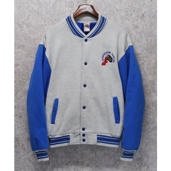 画像1: 【ビンテージ】FRUIT OF THE LOOM【フルーツオブザルーム】【グレー×水色】【スウェットスタジャン】【サイズXL】 