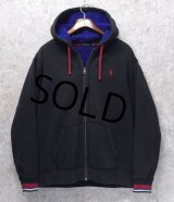 【ラルフローレン】【POLO ralph lauren】【黒×裏青ボア】フルジップ【ボア付き】【パーカー】【サイズＸＬ】 