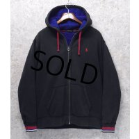 【ラルフローレン】【POLO ralph lauren】【黒×裏青ボア】フルジップ【ボア付き】【パーカー】【サイズＸＬ】 