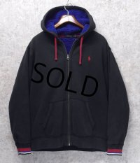 【ラルフローレン】【POLO ralph lauren】【黒×裏青ボア】フルジップ【ボア付き】【パーカー】【サイズＸＬ】 