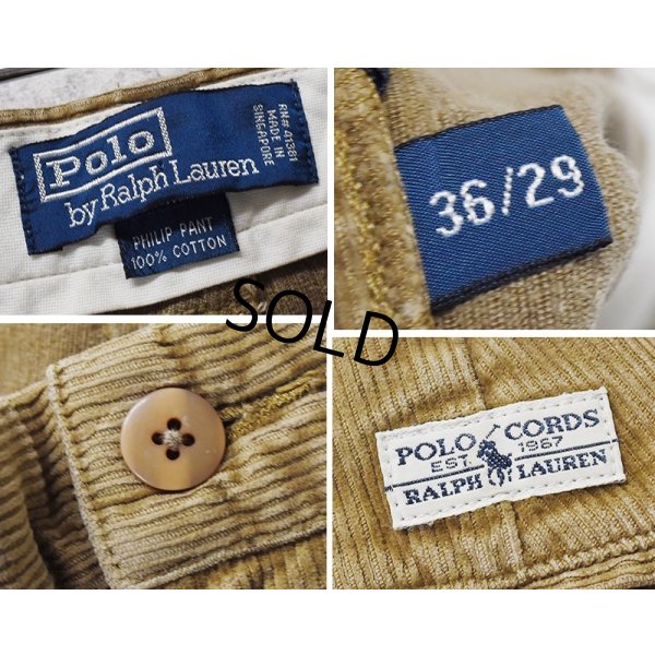 画像2: ビンテージ【ラルフローレン】POLO RALPH LAUREN【ライトブラウン】【フィリップパンツ】【コーデュロイパンツ】【36×29】 