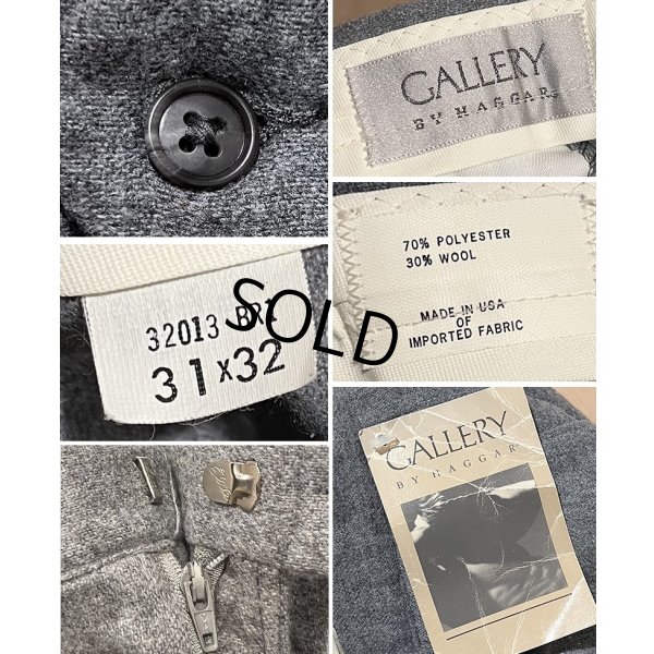 画像2: デッドストック【USA製】【ビンテージ】【GALLERY】【グレー】ウール混紡【スラックス】【31×32】 