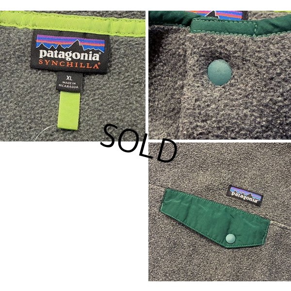 画像2: 程度良好!! ビンテージ【パタゴニア】patagonia【チャコールグレーｘ緑】【スナップT】【フリースプルオーバー】【サイズＸＬ】 
