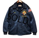 程度良好!! 90’s【ビンテージ】Gorga Athletic【ゴルガ アスレティック】紺×裏地ボア【サテンジャケット】【サイズＬ程度】 