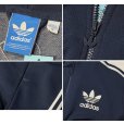 画像2: 【ビンテージ】【アディダス】adidas【紺×白ライン】フード付き ジャージ【トラックジャケット】【トラックジャージ】【サイズM】<br> (2)