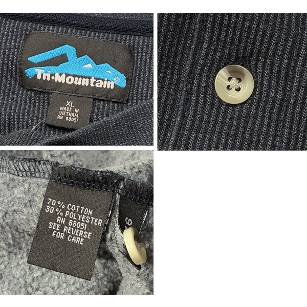 画像2: 【TRI-Mountain】トライマウンテン【チャコールｘ黒 マイクロストライプ】【ヘンリーネックスウェット】【サイズXL】 