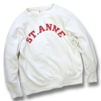 50's【ビンテージ】【チャンピオン】小文字ランタグ【白】【ST.ANNE】【染み込みプリント】スウェット【サイズM】 