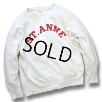 50's【ビンテージ】【チャンピオン】小文字ランタグ【白】【ST.ANNE】【染み込みプリント】スウェット【サイズM】 