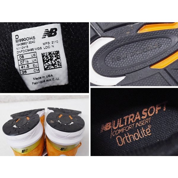 画像2: 程度良好!! USA製【ニューバランス】new balance【990】【V5】OH5 オレンジ スニーカー【サイズ２8ｃｍ】 