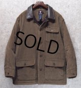 ビンテージ【CHAPS】チャップス【ラルフローレン】RALPH LAUREN【襟レザー】中綿入り ブラウン【コーデュロイジャケット】【サイズＸＬ】  