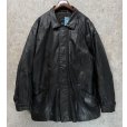 画像1: 【ビンテージ】【pierre cardin】ピエールカルダン 比翼仕立て キルティング裏地【黒】【レザージャケット】【サイズＸＬ】<br> (1)