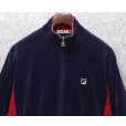 画像4: 【ビンテージ】フィラ【FILA】紺ｘ赤【ベロア地】【トラックジャージ】トラックジャケット【サイズＳ】<br> (4)