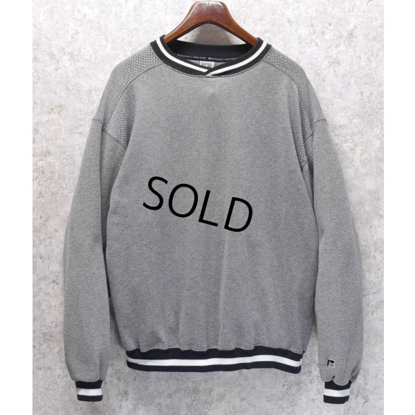 画像1:  90's~【USA製】【RUSSELL】ラッセル 【ビンテージ】【白×黒】ザクザク【無地】スウェット【サイズXL】 