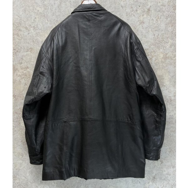 画像3: 【ビンテージ】【pierre cardin】ピエールカルダン 比翼仕立て キルティング裏地【黒】【レザージャケット】【サイズＸＬ】 