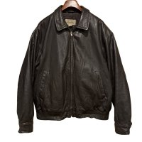 90’ｓ【ビンテージ】【セントジョーンズベイ】ST JOHN'S BAY【ブラウン】キルティング裏地付き【レザージャケット】【サイズXL】 