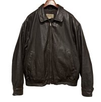 90’ｓ【ビンテージ】【セントジョーンズベイ】ST JOHN'S BAY【ブラウン】キルティング裏地付き【レザージャケット】【サイズXL】 