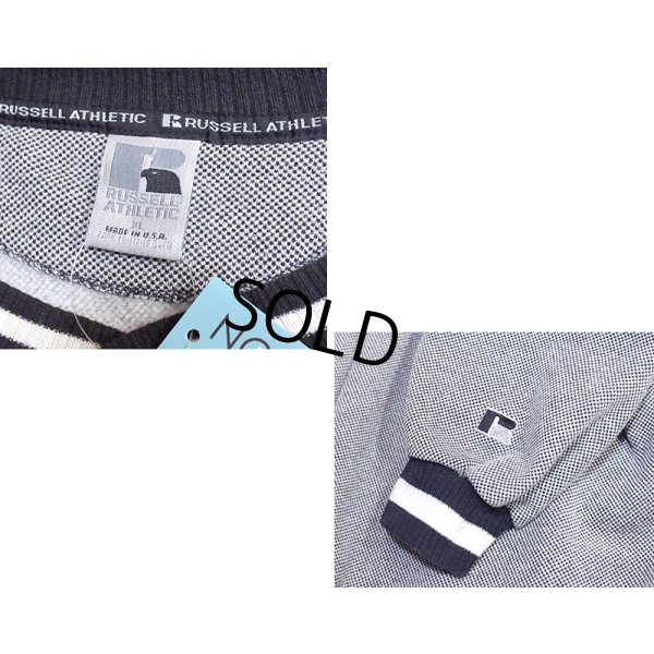 画像2:  90's~【USA製】【RUSSELL】ラッセル 【ビンテージ】【白×黒】ザクザク【無地】スウェット【サイズXL】 