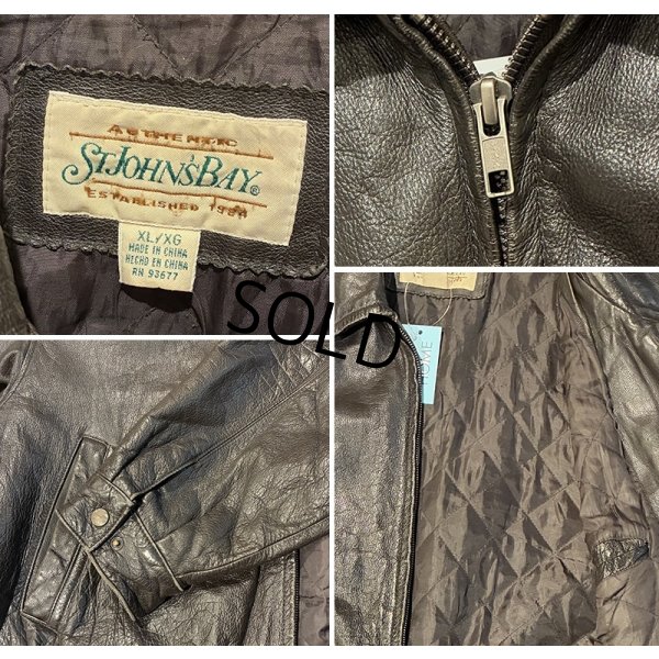 画像2: 90’ｓ【ビンテージ】【セントジョーンズベイ】ST JOHN'S BAY【ブラウン】キルティング裏地付き【レザージャケット】【サイズXL】 