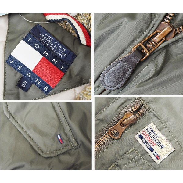 画像2: 【Tommy Jeans】トミージーンズ【トミーヒルフィガー】首リブニット【中綿入り】【MA-1タイプブルゾン】【サイズXL】 
