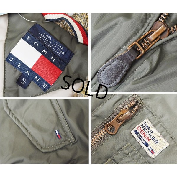 画像2: 【Tommy Jeans】トミージーンズ【トミーヒルフィガー】首リブニット【中綿入り】【MA-1タイプブルゾン】【サイズXL】 