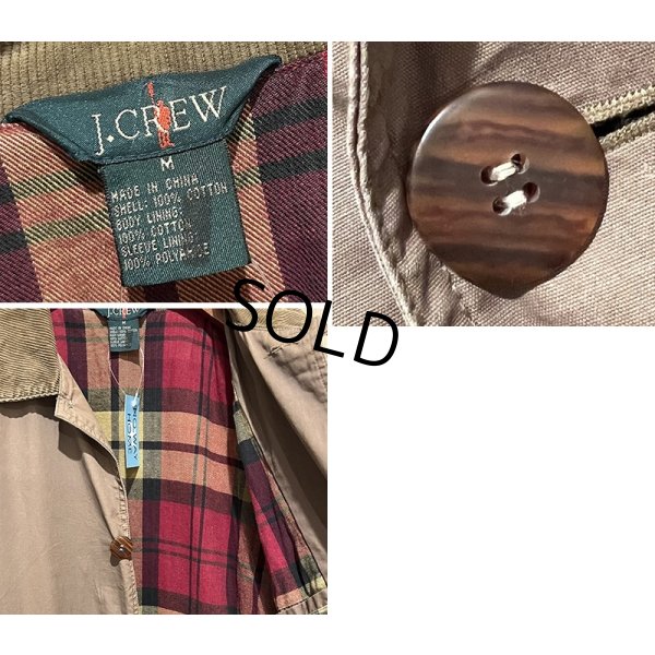 画像2: 90's ビンテージ オールド【J-crew】ジェイクルー【ブラウン×裏地チェック】襟コーデュロイ【コットンジャケット】ハンティングジャケット【サイズM】 
