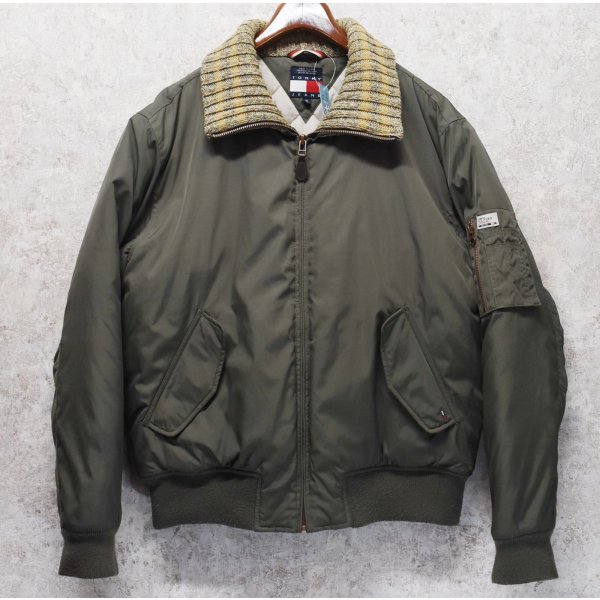 画像1: 【Tommy Jeans】トミージーンズ【トミーヒルフィガー】首リブニット【中綿入り】【MA-1タイプブルゾン】【サイズXL】 
