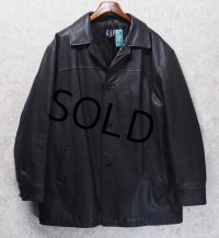 【ビンテージ】【オールドギャップ】GAP【黒】【ブラック】【レザーコート】カーコート【レザージャケット】【サイズXL】 