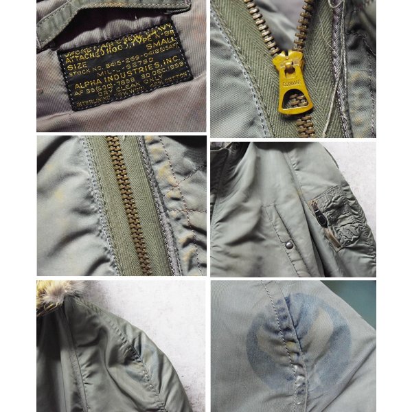 画像2: 50's【ビンテージ】米軍実物【USAF】アルファ製 エアフォースマーク【N-3B】【6279D】リフレクター付き【フライトジャケット】【サイズS】 