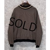【USA製】ビンテージ【ランズエンド】【LANDS' END】ブラウン×ベージュ【モックネックスウェット】レディース【サイズW-XL】 