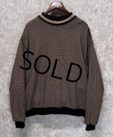 【USA製】ビンテージ【ランズエンド】【LANDS' END】ブラウン×ベージュ【モックネックスウェット】レディース【サイズW-XL】 