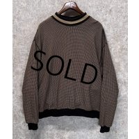 【USA製】ビンテージ【ランズエンド】【LANDS' END】ブラウン×ベージュ【モックネックスウェット】レディース【サイズW-XL】 