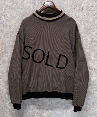 【USA製】ビンテージ【ランズエンド】【LANDS' END】ブラウン×ベージュ【モックネックスウェット】レディース【サイズW-XL】 