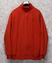 【ラルフローレン】POLO RALPH LAUREN【赤】裏起毛【ハーフジップ】【スウェット】【サイズL】 