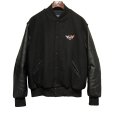 画像3: 90's【USA製】【ビンテージ】【HOLLOWAY】【ホロウェイ】コルベッツ【オールブラック】 黒【ウールｘレザー】【スタジャン】【サイズＸＬ】<br> (3)