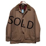 90's ビンテージ オールド【J-crew】ジェイクルー【ブラウン×裏地チェック】襟コーデュロイ【コットンジャケット】ハンティングジャケット【サイズM】 