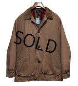 90's ビンテージ オールド【J-crew】ジェイクルー【ブラウン×裏地チェック】襟コーデュロイ【コットンジャケット】ハンティングジャケット【サイズM】 