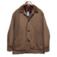 90's ビンテージ オールド【J-crew】ジェイクルー【ブラウン×裏地チェック】襟コーデュロイ【コットンジャケット】ハンティングジャケット【サイズM】 
