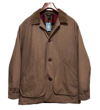 90's ビンテージ オールド【J-crew】ジェイクルー【ブラウン×裏地チェック】襟コーデュロイ【コットンジャケット】ハンティングジャケット【サイズM】 