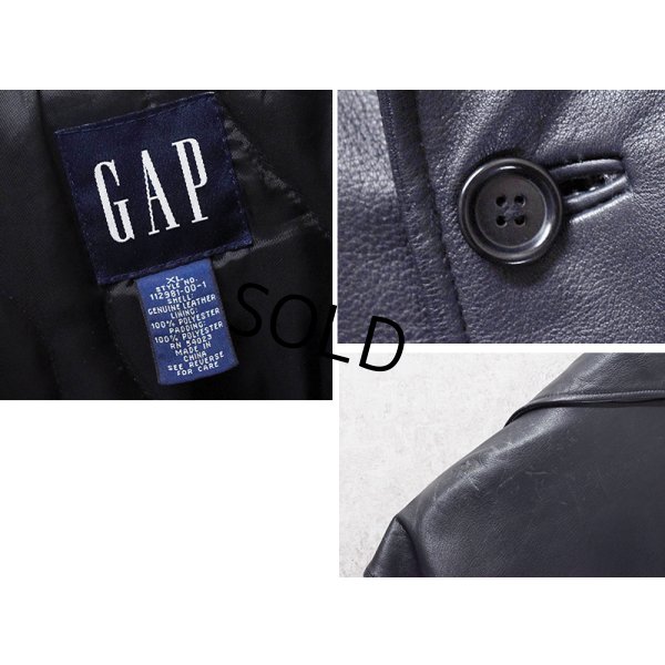 画像2: 【ビンテージ】【オールドギャップ】GAP【黒】【ブラック】【レザーコート】カーコート【レザージャケット】【サイズXL】 