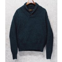 ＵＳＡ製【〜90's】【ビンテージ】Eddie Bauer【エディーバウアー】霜降り緑【ショールカラーセーター】【サイズＭ】 