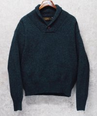 ＵＳＡ製【〜90's】【ビンテージ】Eddie Bauer【エディーバウアー】霜降り緑【ショールカラーセーター】【サイズＭ】 