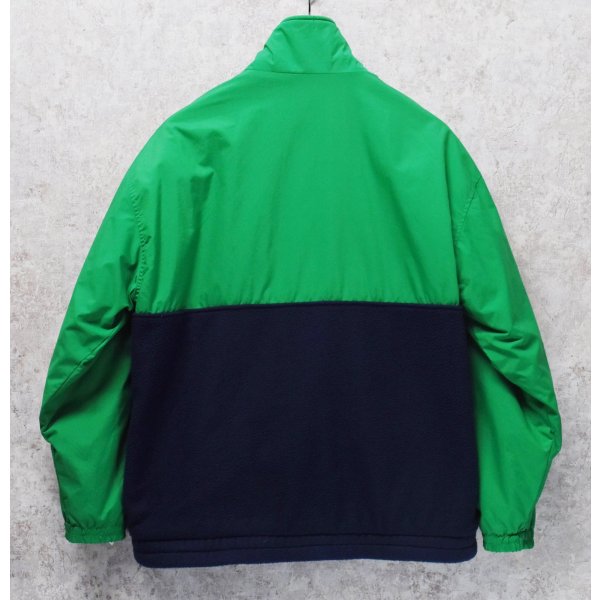 画像3: 90’ｓ~【ビンテージ】【オールドギャップ】【GAP】【緑ｘ紺】ナイロンｘフリース【ハーフジッププルオーバー】【サイズＭ】