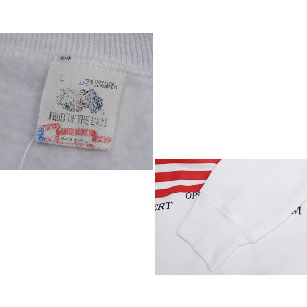 画像2: 90’s【USA製】【ビンテージ】【フルーツオブザルーム】FRUIT OF THE LOOM 湾岸戦争【Support our troops】星条旗【白】【スウェット】【サイズL】 
