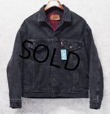 90’s【USA製】ビンテージ【LEVI'S】【リーバイス】【70417-9416】【裏地赤チェック】ブラック 黒【デニムジャケット】【サイズＭ】 