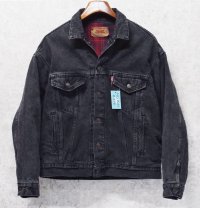 90’s【USA製】ビンテージ【LEVI'S】【リーバイス】【70417-9416】【裏地赤チェック】ブラック 黒【デニムジャケット】【サイズＭ】 