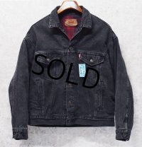 90’s【USA製】ビンテージ【LEVI'S】【リーバイス】【70417-9416】【裏地赤チェック】ブラック 黒【デニムジャケット】【サイズＭ】 